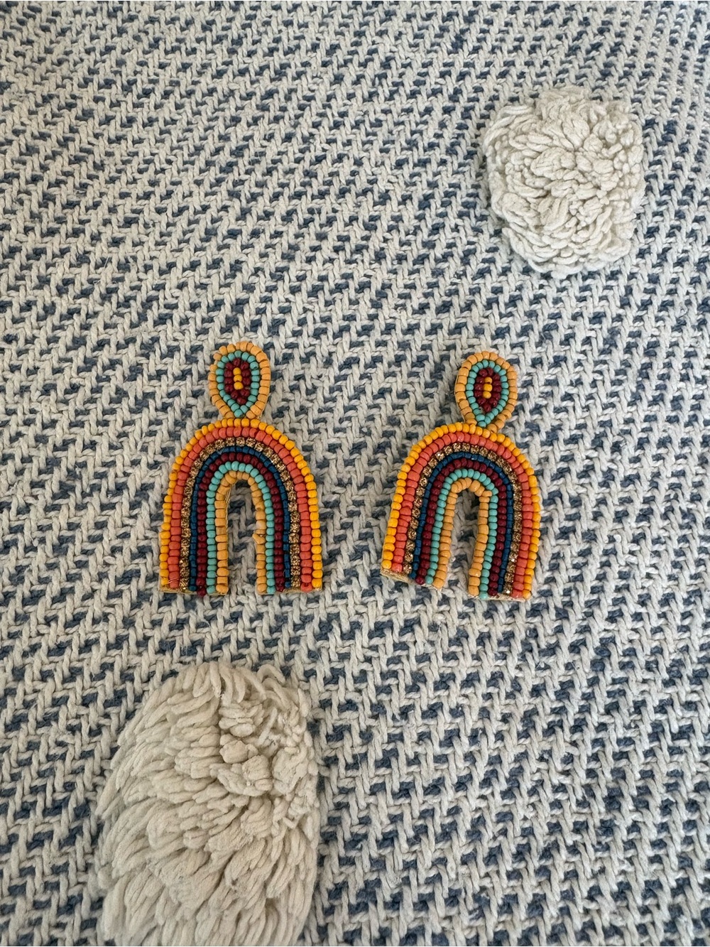 Rainbow beaded earrings